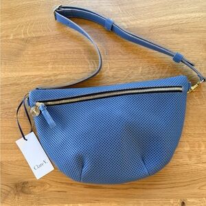 Clare V Desert Blue Perforated Grande Fanny NWT